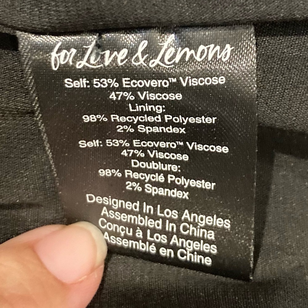 For Love & Lemons Elora black satin mini dress with rhinestone straps. NWT Small - Picture 9 of 9